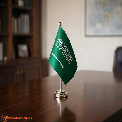 Miniature National Desk Flag with Stainless Steel Stand – Country Table Flags