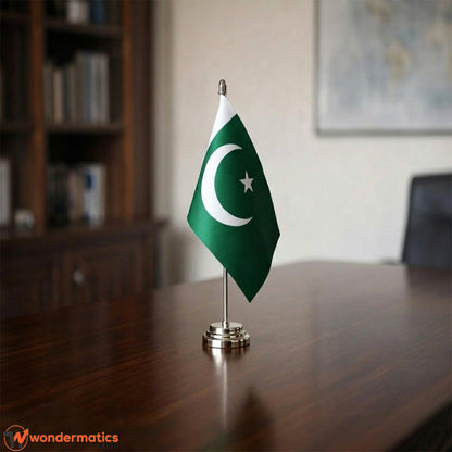 Miniature National Desk Flag with Stainless Steel Stand – Country Table Flags