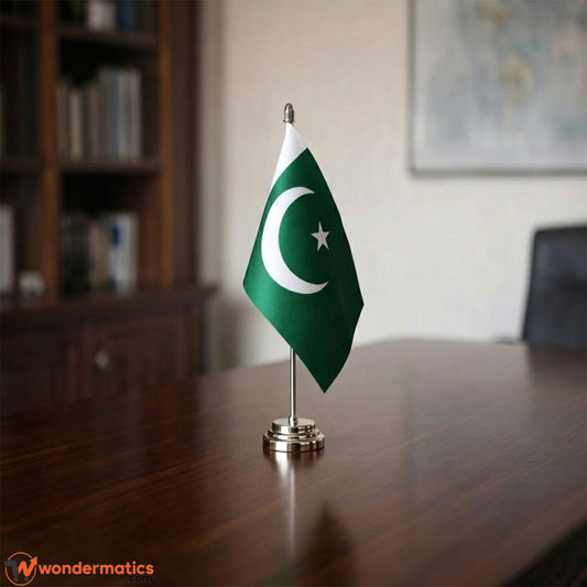 Miniature National Desk Flag with Stainless Steel Stand – Country Table Flags
