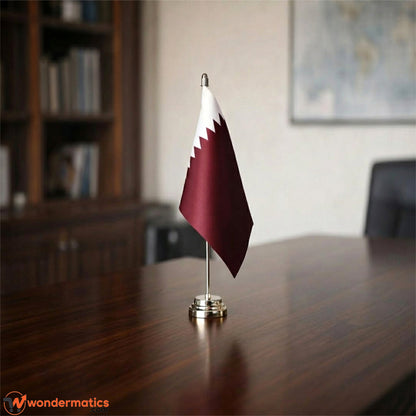 Miniature National Desk Flag with Stainless Steel Stand – Country Table Flags