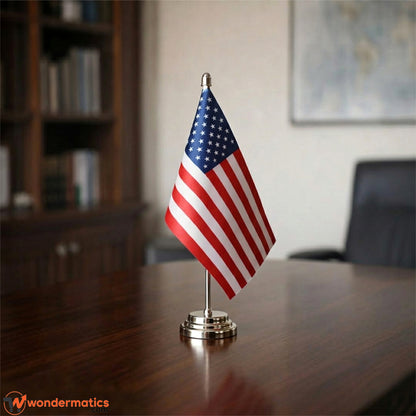 Miniature National Desk Flag with Stainless Steel Stand – Country Table Flags