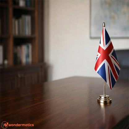 Miniature National Desk Flag with Stainless Steel Stand – Country Table Flags