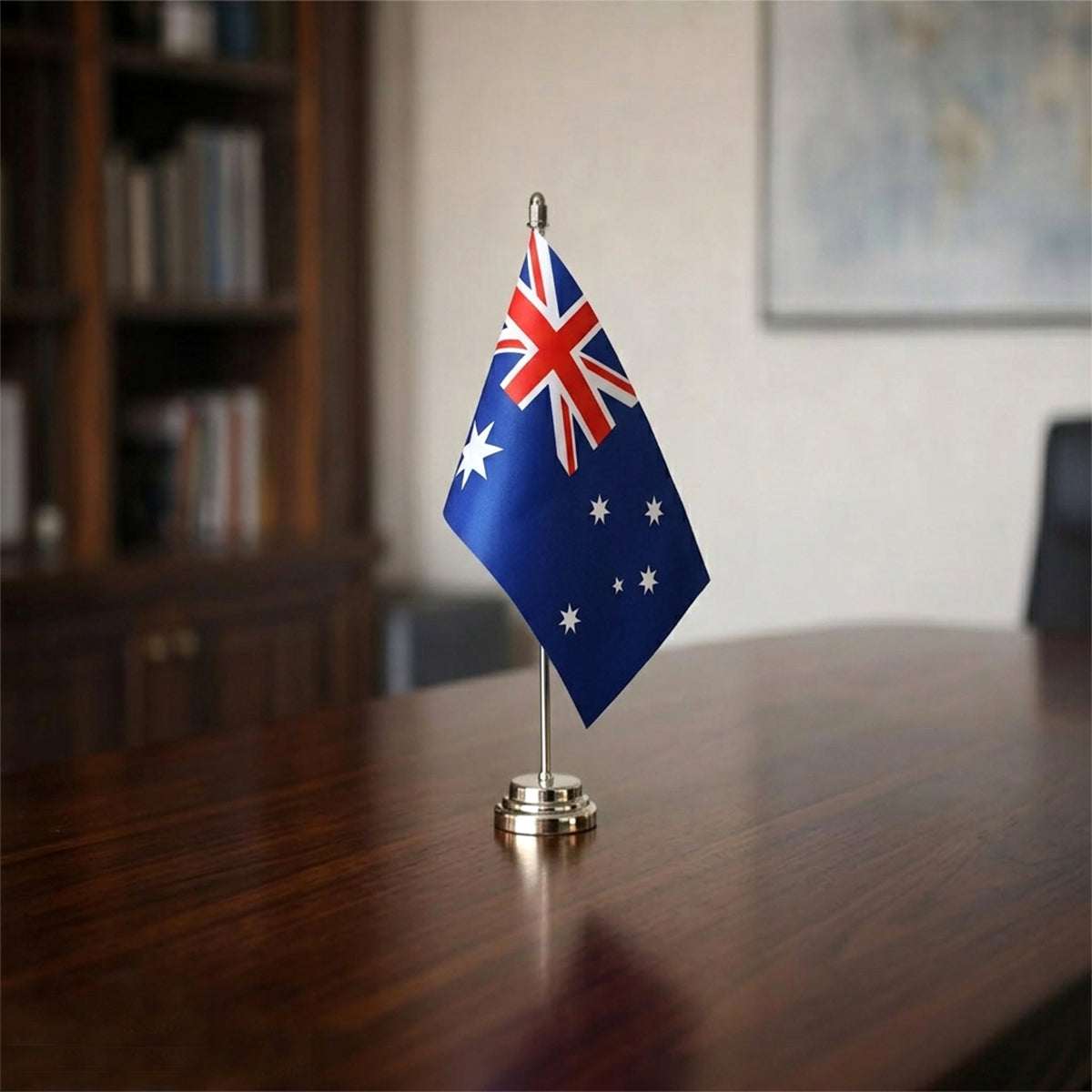 Miniature National Desk Flag with Stainless Steel Stand – Country Table Flags