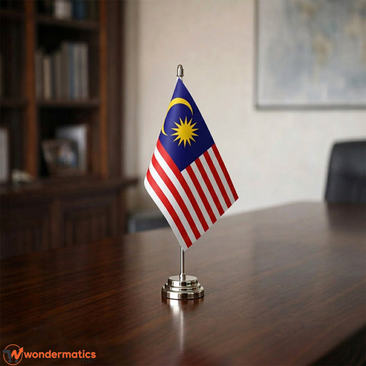 Miniature National Desk Flag with Stainless Steel Stand – Country Table Flags