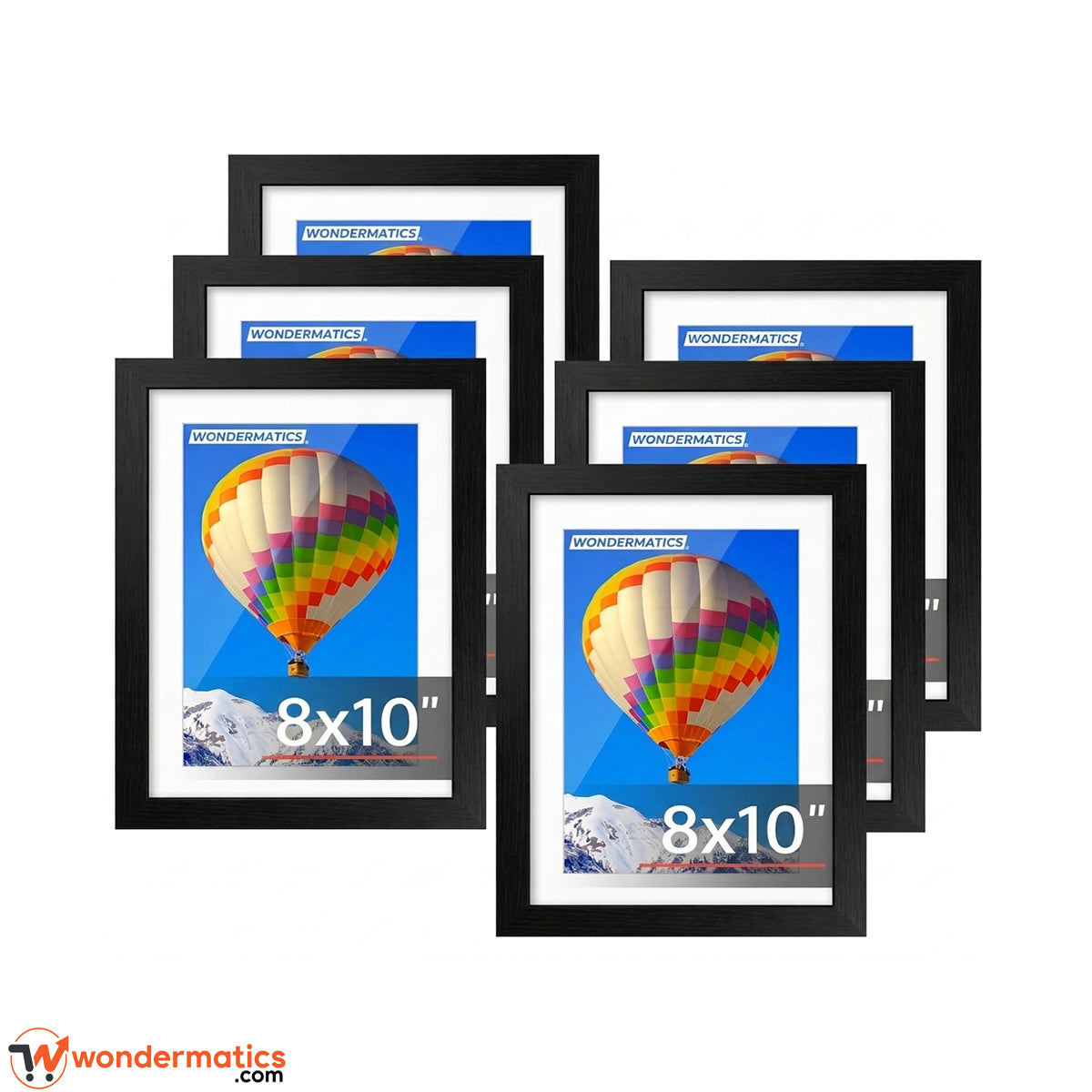 Black wooden photo frames with glass for wall decoration size 8x10