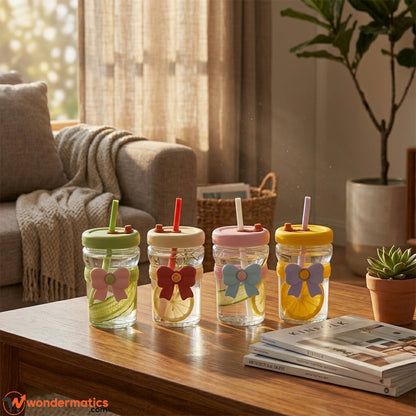 400ml aesthetic glass cup size reference showing capacity comparison for daily cold drink use