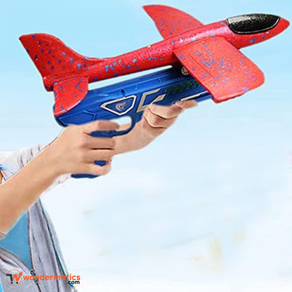 airplane catapult launcher toy for outdoor play