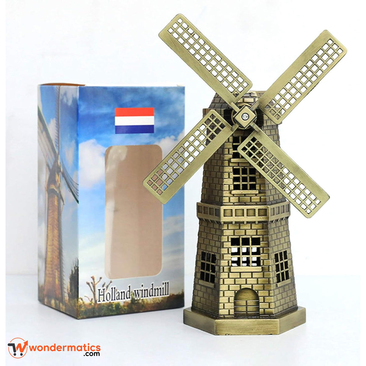 Antique metal Holland windmill miniature for home and office décor