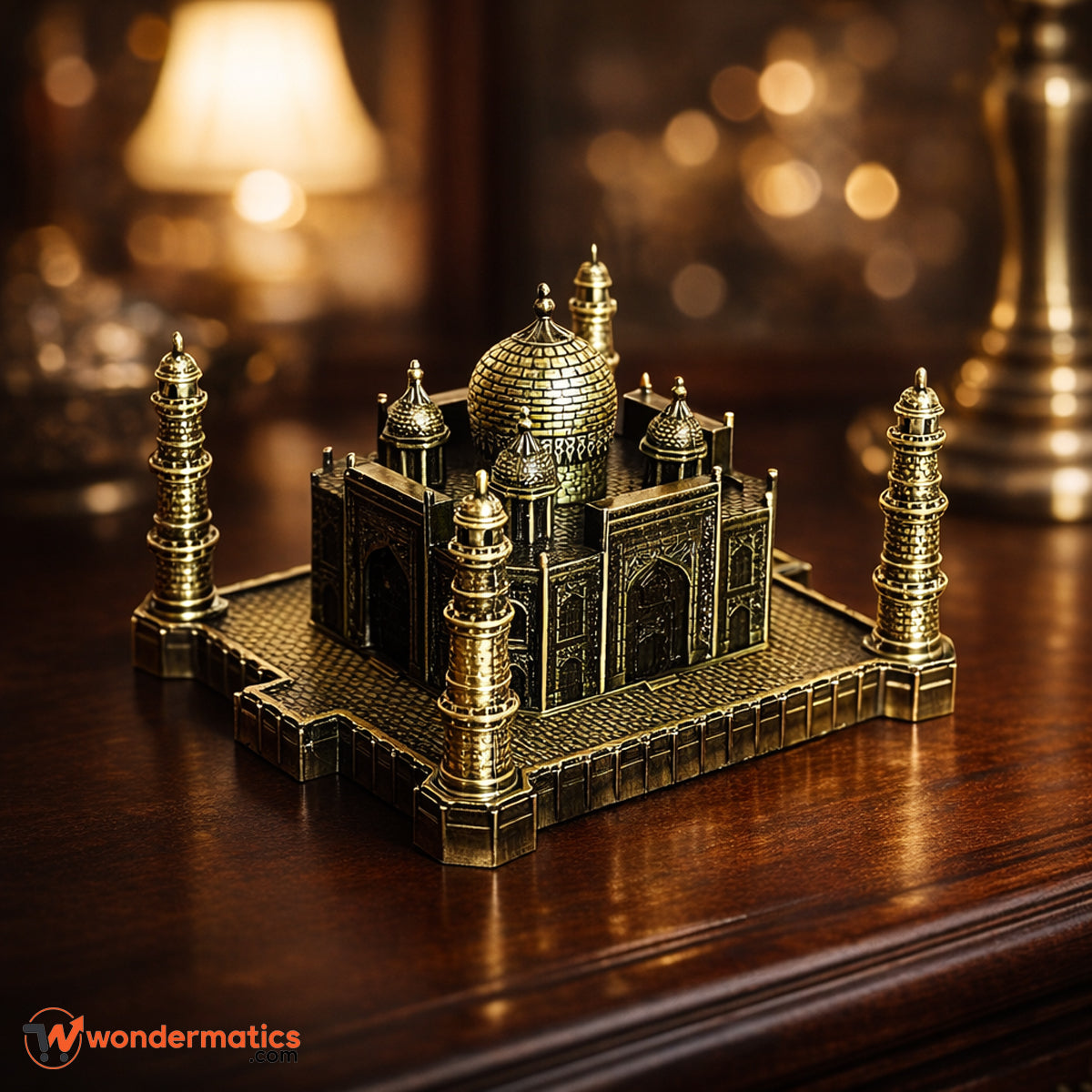 Antique metal Taj Mahal miniature for home and office décor