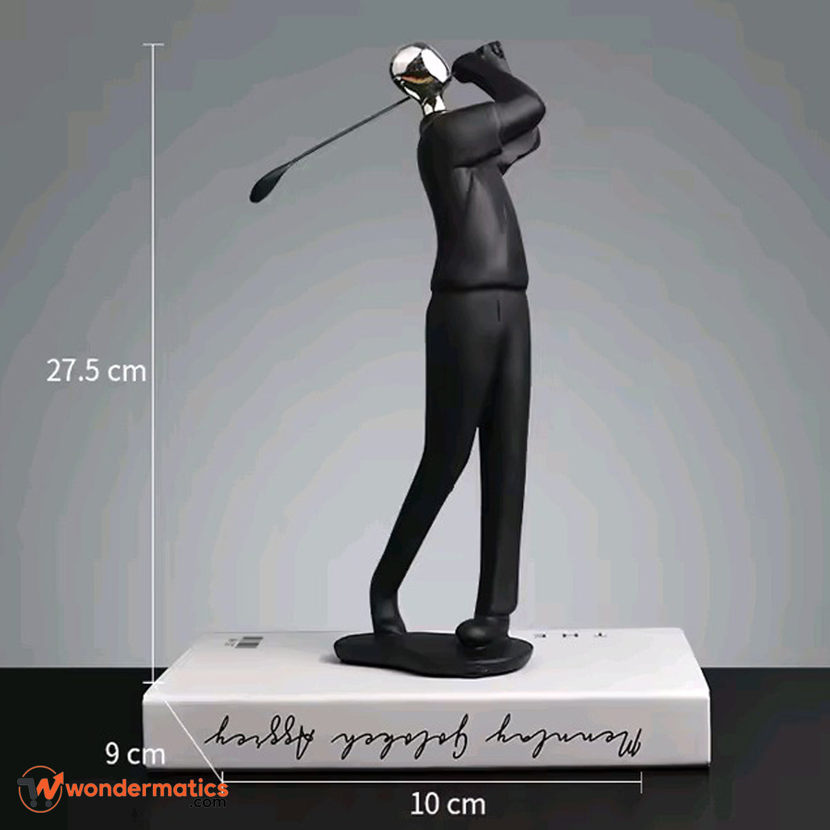 Artistic resin statue for tabletop and bookshelf display