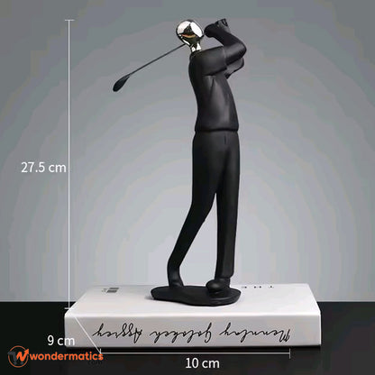 Artistic resin statue for tabletop and bookshelf display