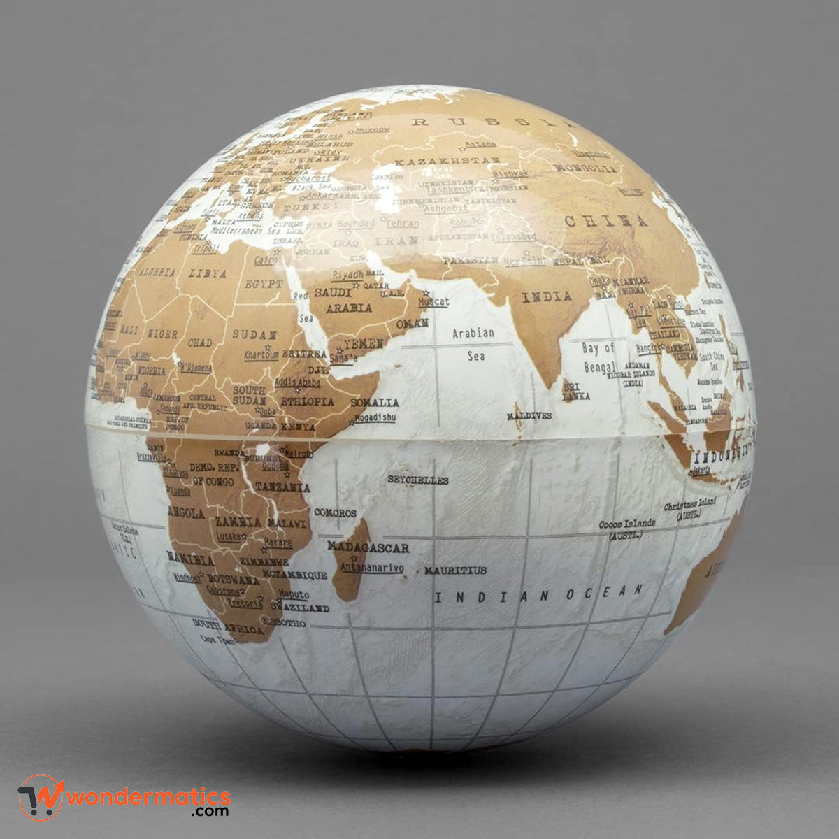 Automatic self rotating globe for educational and decorative use