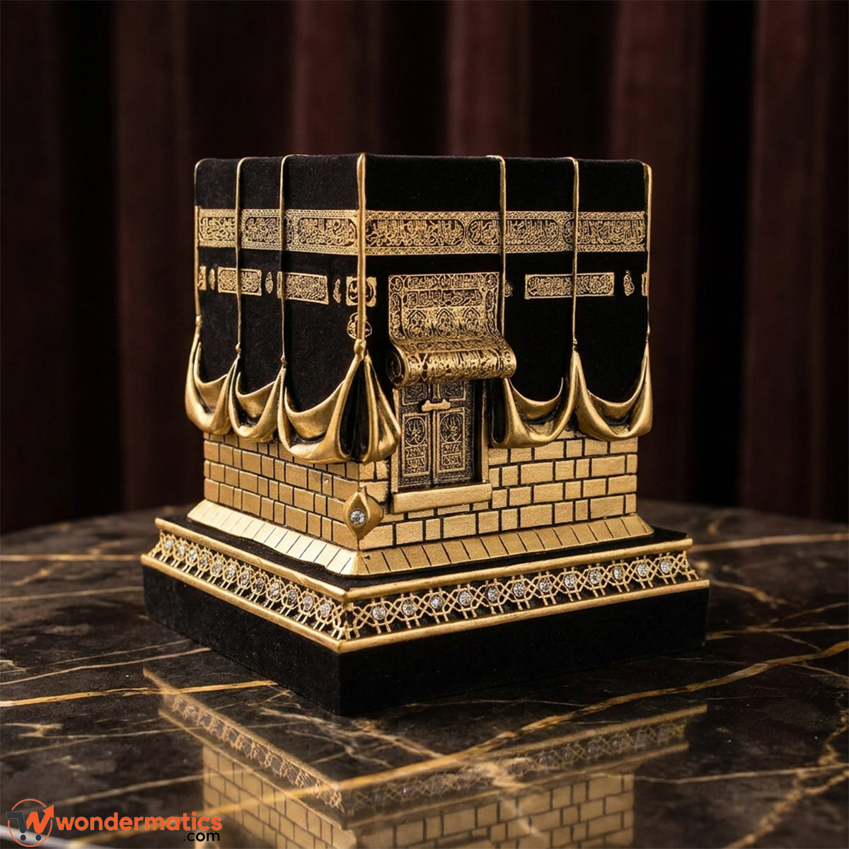 Black and gold Kaaba model showpiece for home and office decor