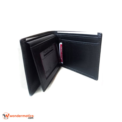Black leather wallet for men in presentable gift box – perfect gift