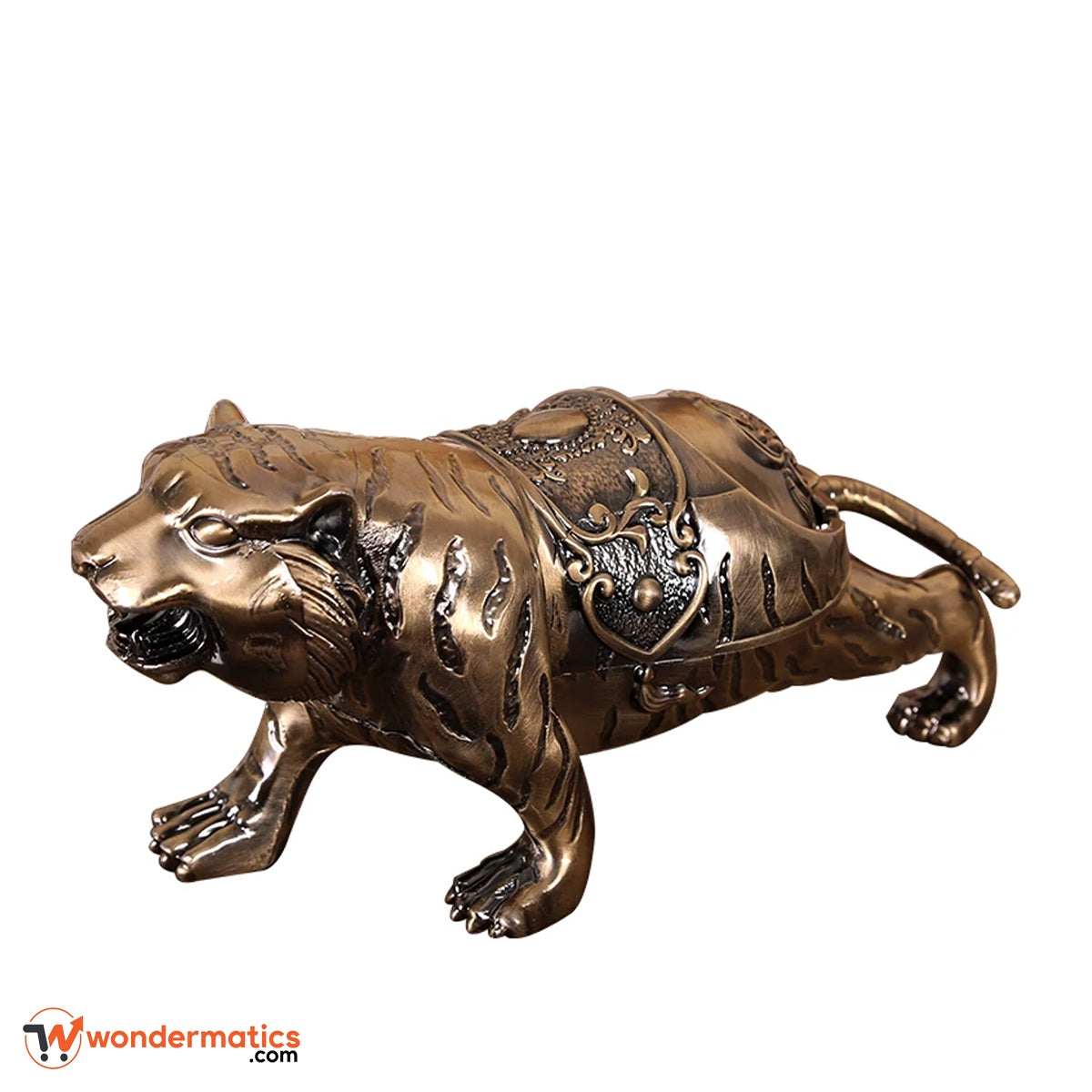 Bold resin tiger figurine holder with adjustable lid – perfect gift idea
