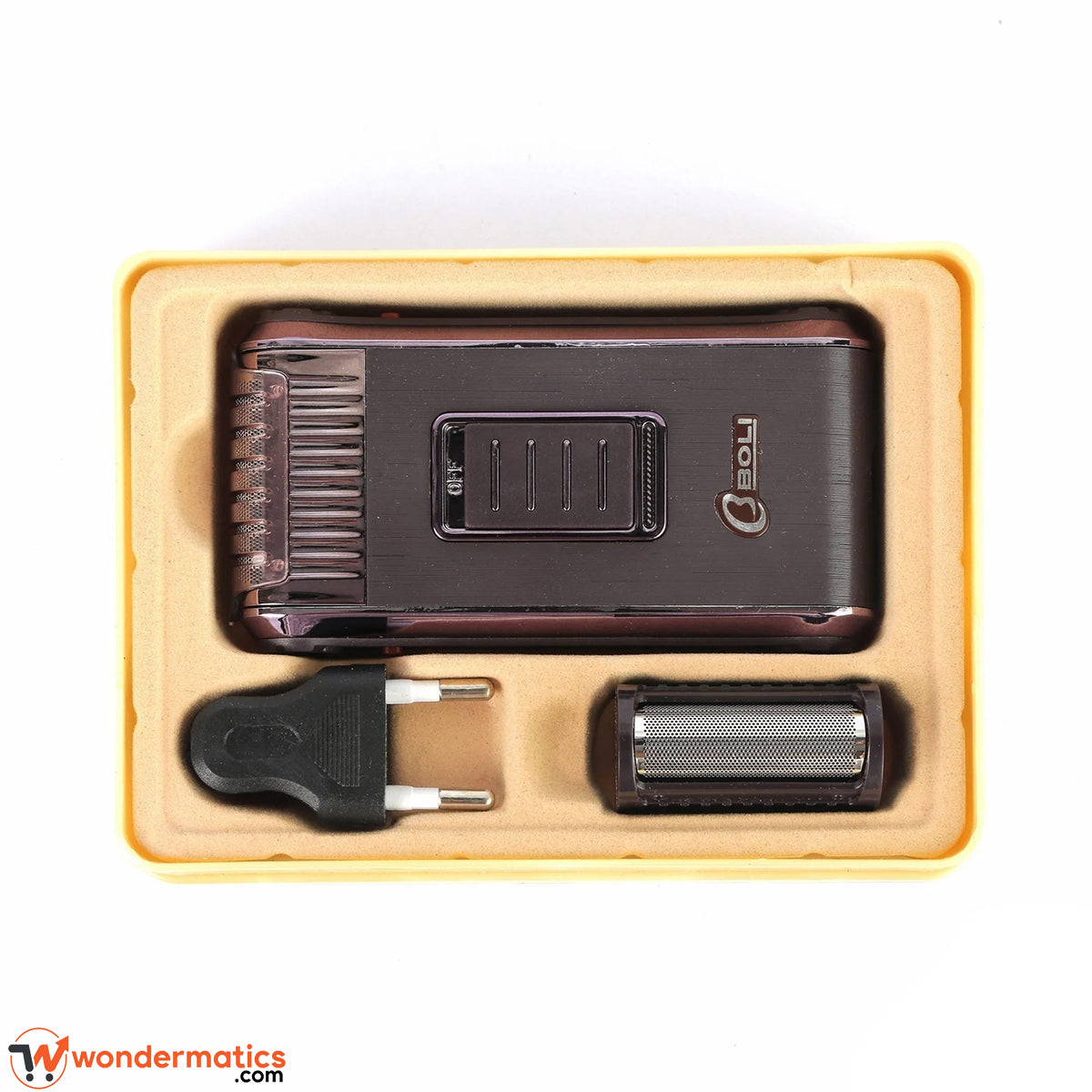 Compact BOLI rechargeable electric razor for men's personal grooming at home and while travelling