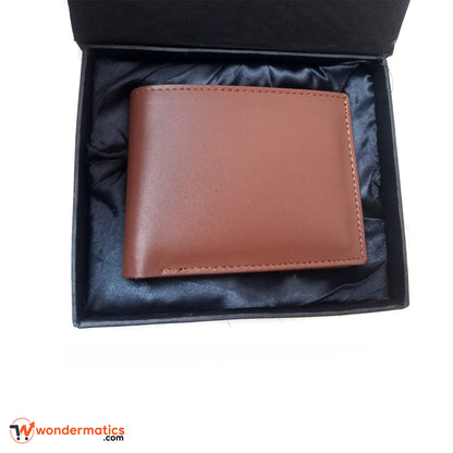 Brown leather wallet for men in elegant gift box – perfect present