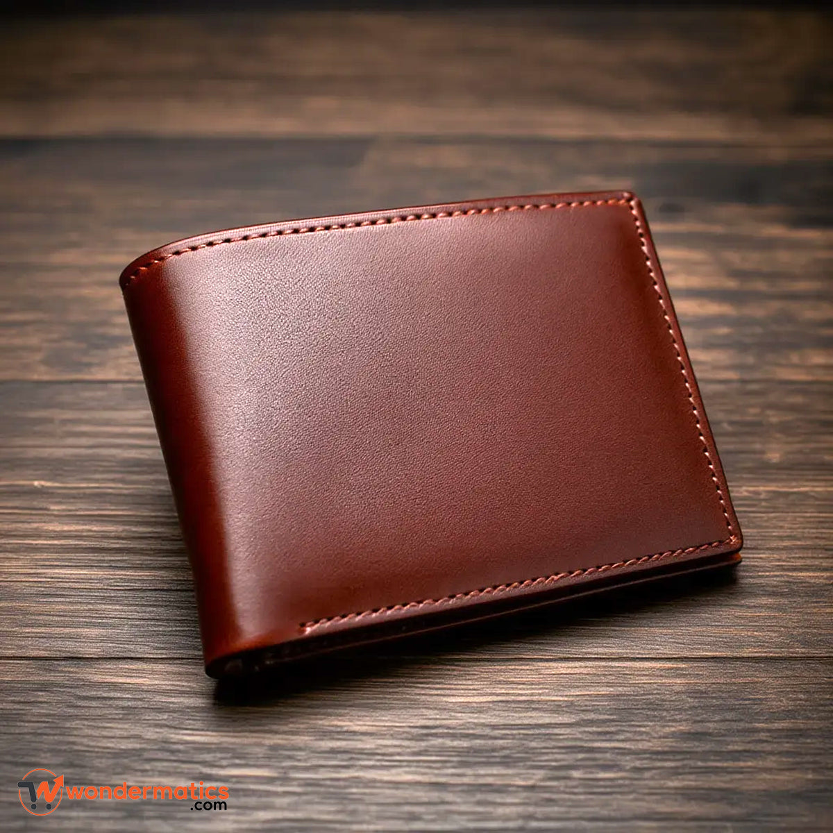 Men’s brown leather wallet with multiple card slots and 2 cash compartments