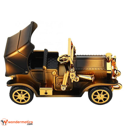 Vintage car music box with moving wheels playing music