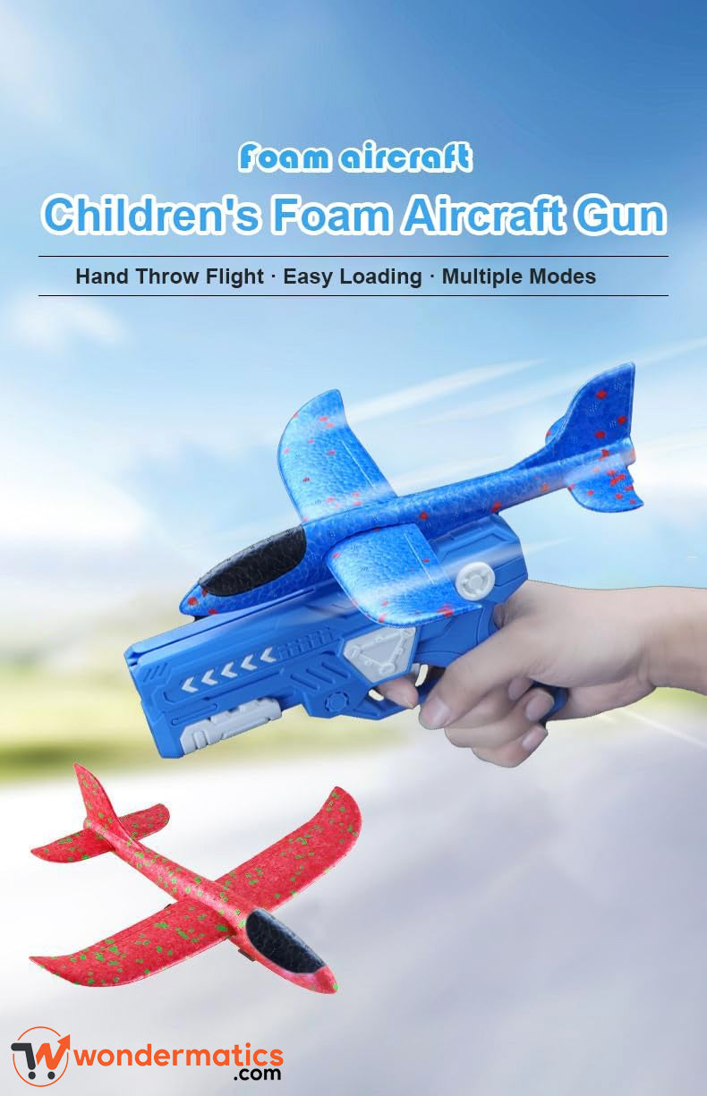 catapult plane toy with plastic launcher gun