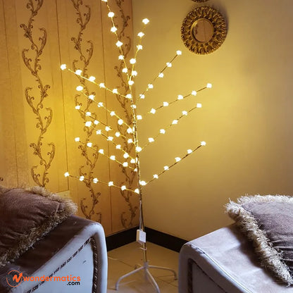 Cherry blossom LED floor lamp with glowing floral lights for home decor