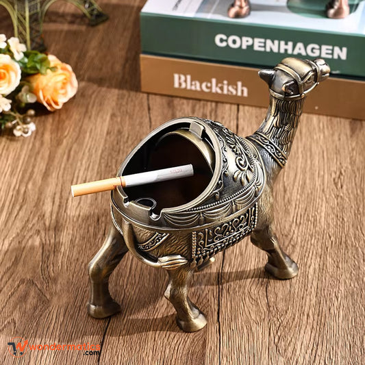 Classic metal camel ashtray for home and office