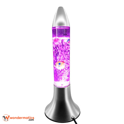 Colorful LED bubble fish lamp creating relaxing ambience