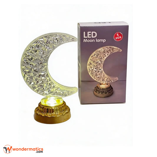 Crescent moon table lamp 6 inch crystal style for bedroom decor