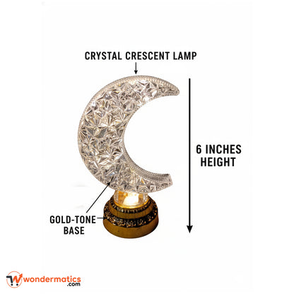 Crystal moon night lamp cordless table light for home decor