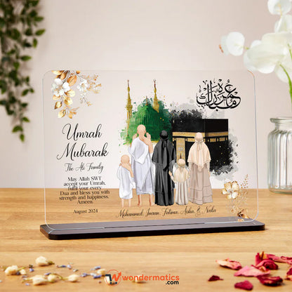 Custom Hajj and Umrah Acrylic Plaque Gift with Name and Dua
