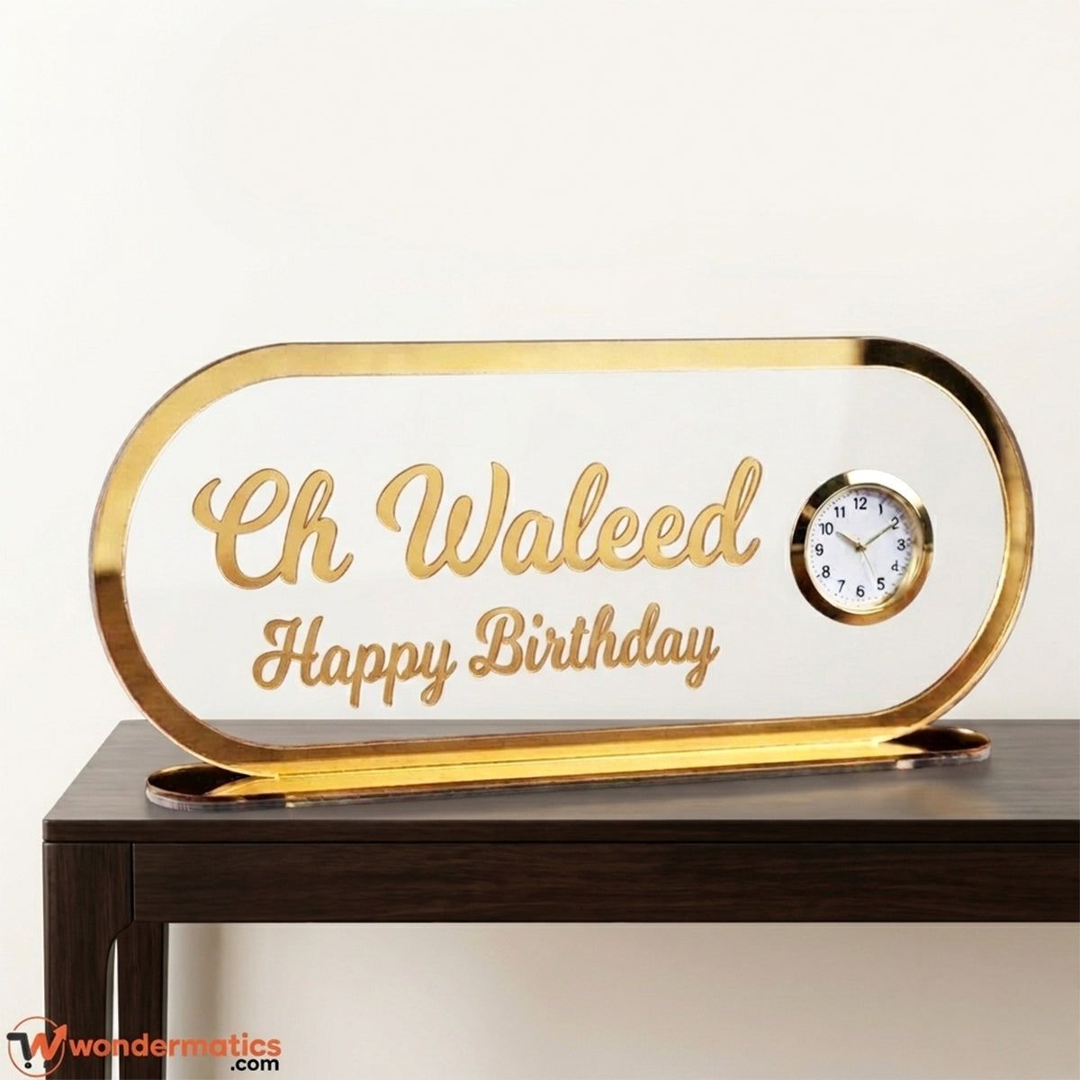 customized acrylic name clock for office and home table decor, ideal gift for male and female 