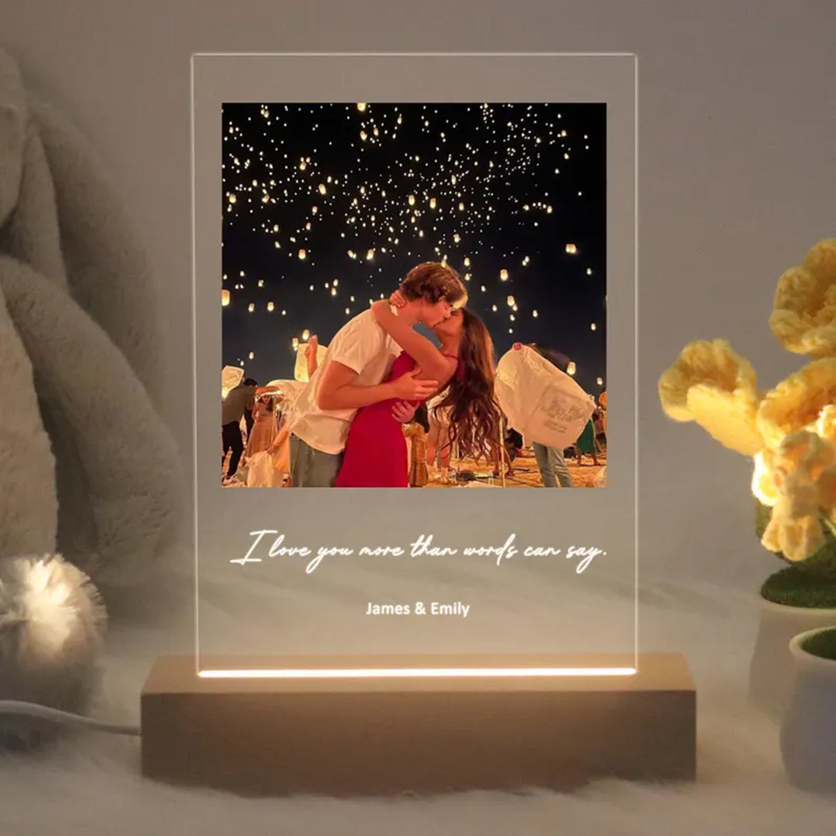 Customized acrylic night lamp with warm glow