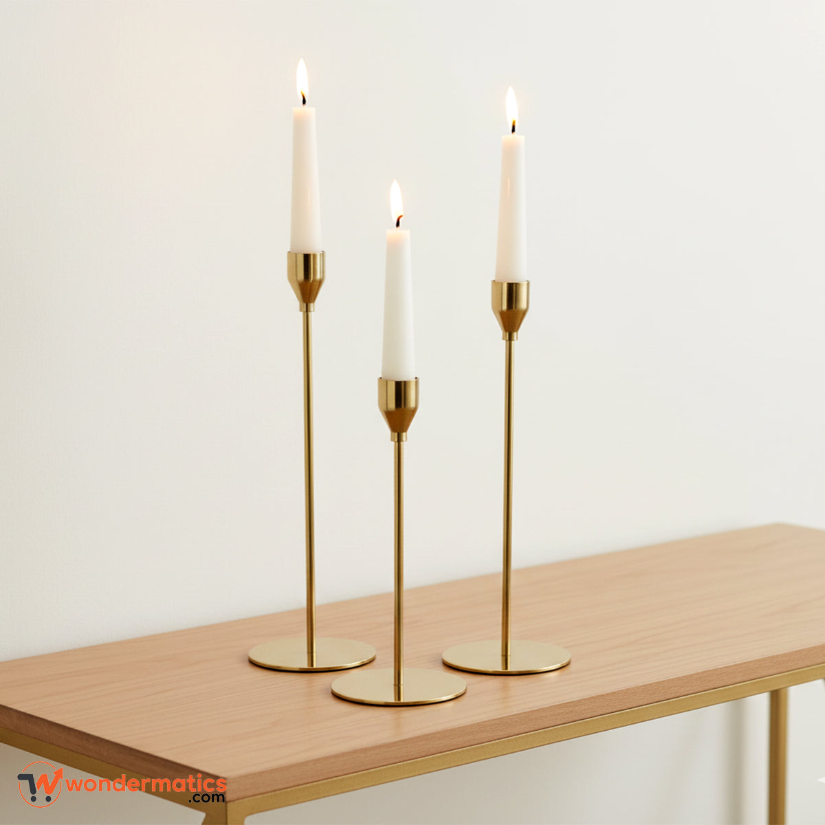 decorative golden candle stands for modern living room decor setup