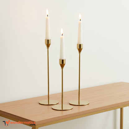 decorative golden candle stands for modern living room decor setup