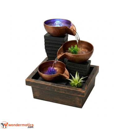 Decorative tabletop waterfall fountain for living room office and bedroom decoration
