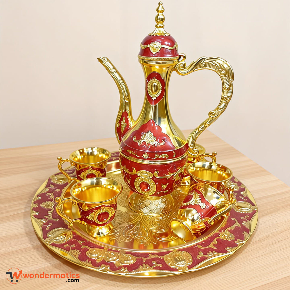 Decorative Turkish coffee and tea set for living room office and table decor