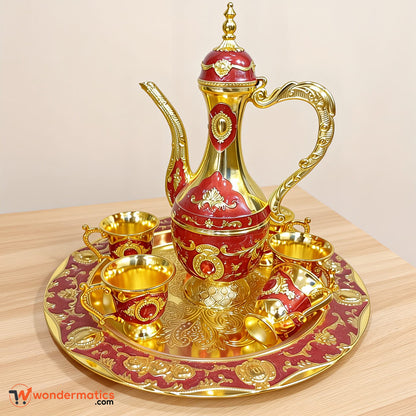 Decorative Turkish coffee and tea set for living room office and table decor