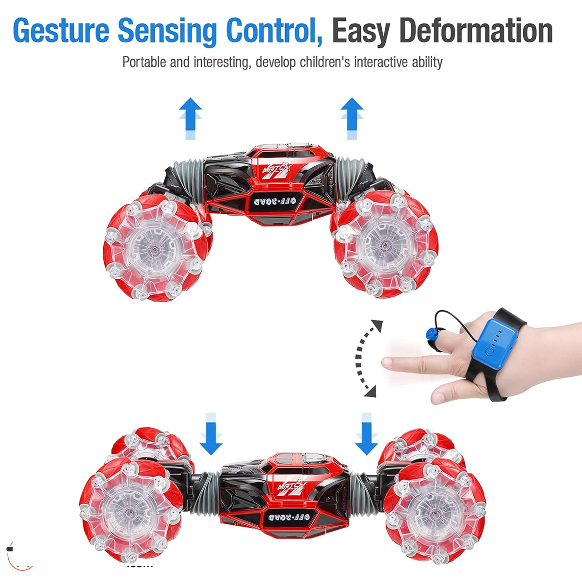 Double-sided remote control stunt car for kids