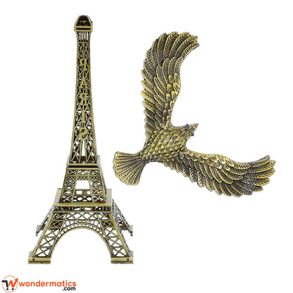 Elegant eagle and Eiffel Tower sculpture for office desk decoration, study table styling, and premium interior decor in Pakistan.