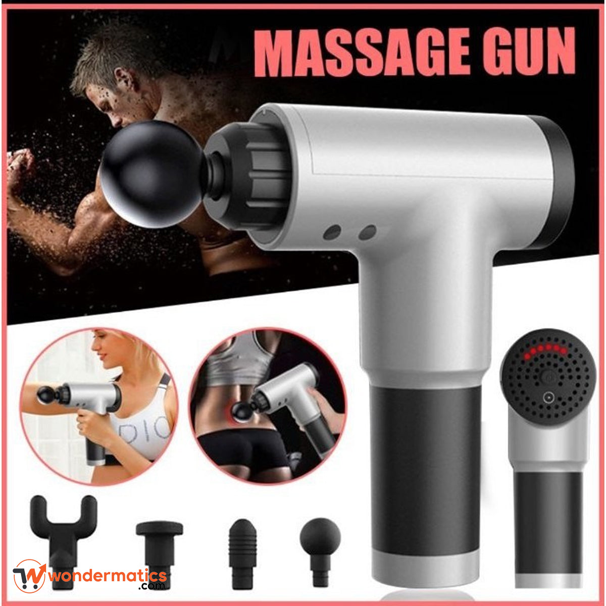 Electric deep tissue body massager gun for shoulder, knee, and muscle relaxation