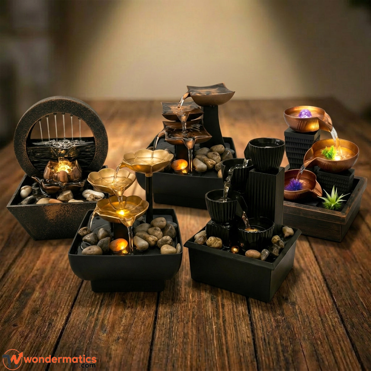 electric indoor led table top water fountain 
