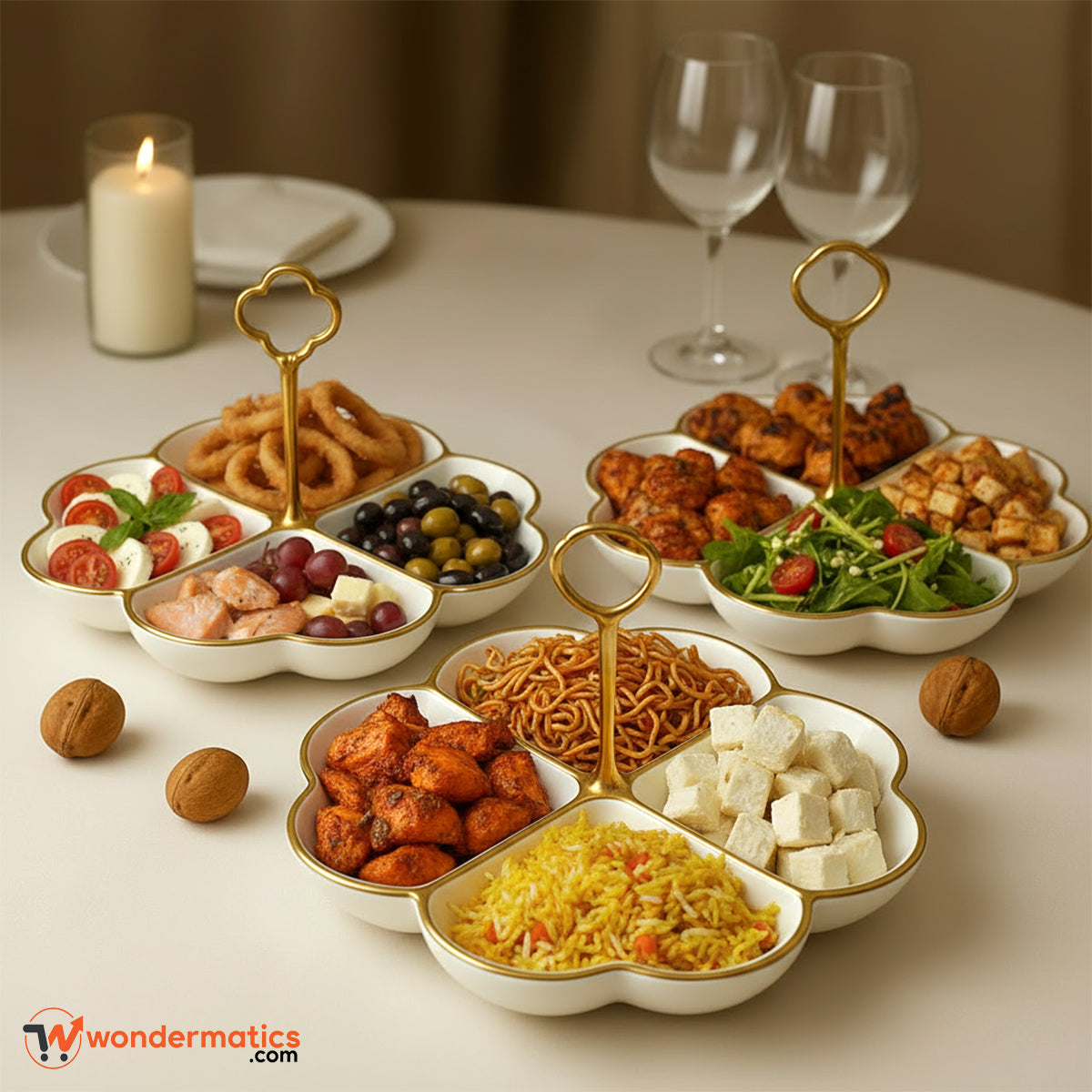 Premium ceramic serving dish perfect for appetizers, dry fruits, and desserts