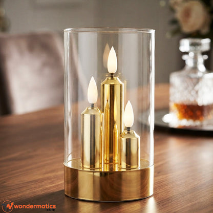 feature closeup picture of romantic led candles 
