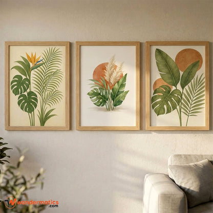 Floral and Botanical Frames 3pcs Set Aesthetic Wall decor 
