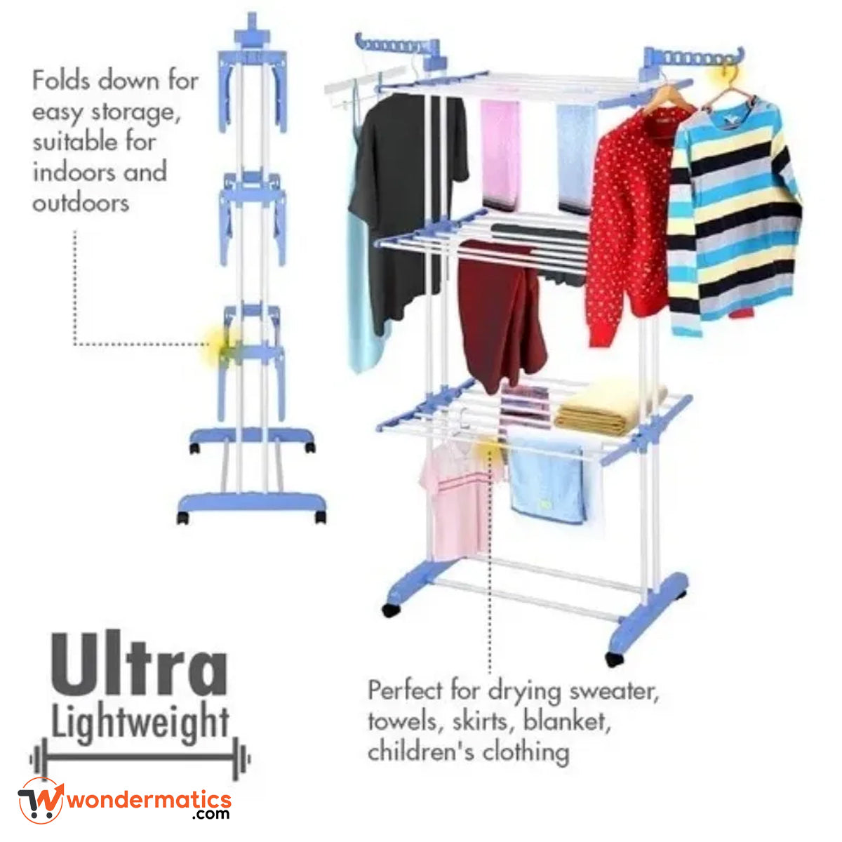 Foldable Laundry Drying Rack Stand – Compact and Durable Design