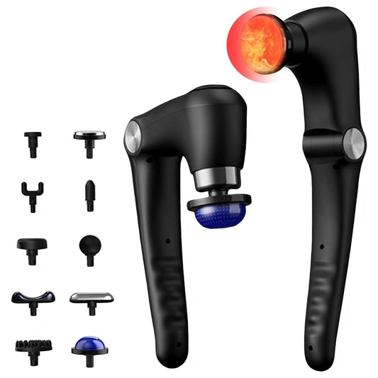 Foldable massage gun with heat and cold therapy