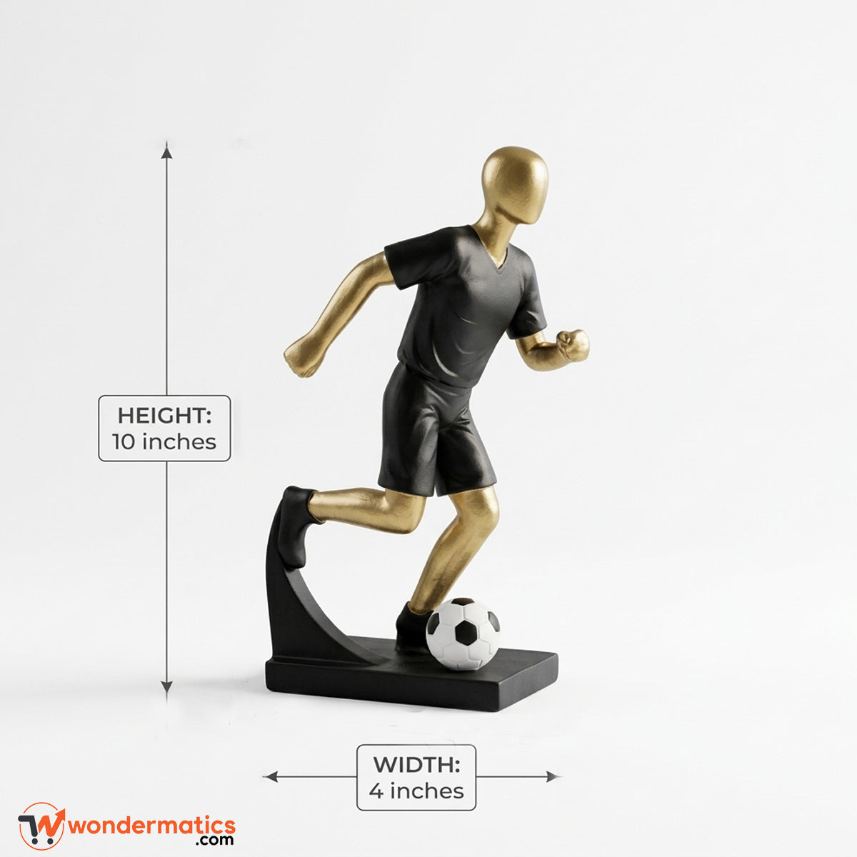 Stylish football player figurine showpiece, premium sports decor item for desk, shelf, or gift for football lovers