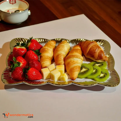 Stylish rectangular ceramic serving dish for table décor and serving food