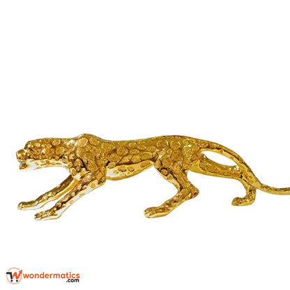 handmade golden leopard sculpture for luxury home and office decor