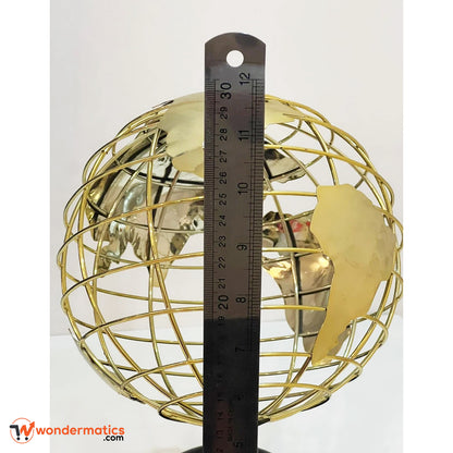 Golden metal globe showpiece luxury tabletop décor accessory